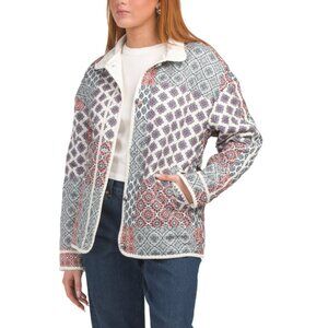 BAGATELLE COLLECTION Patchwork Quilted Barn Jacket With Belt